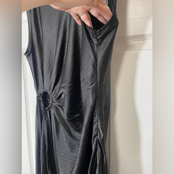 House of Harlow 1960 Women's Satin Slip Dress Circle Side Cutout in Black Sz XL - Picture 8 of 16